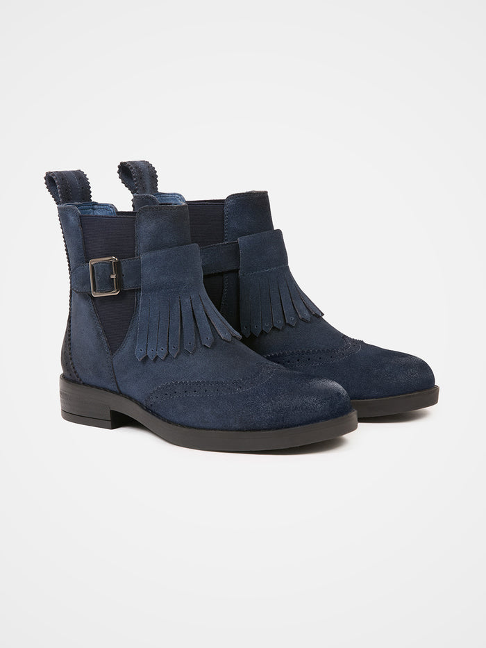 Brogued Strap Detail Chelsea Boots