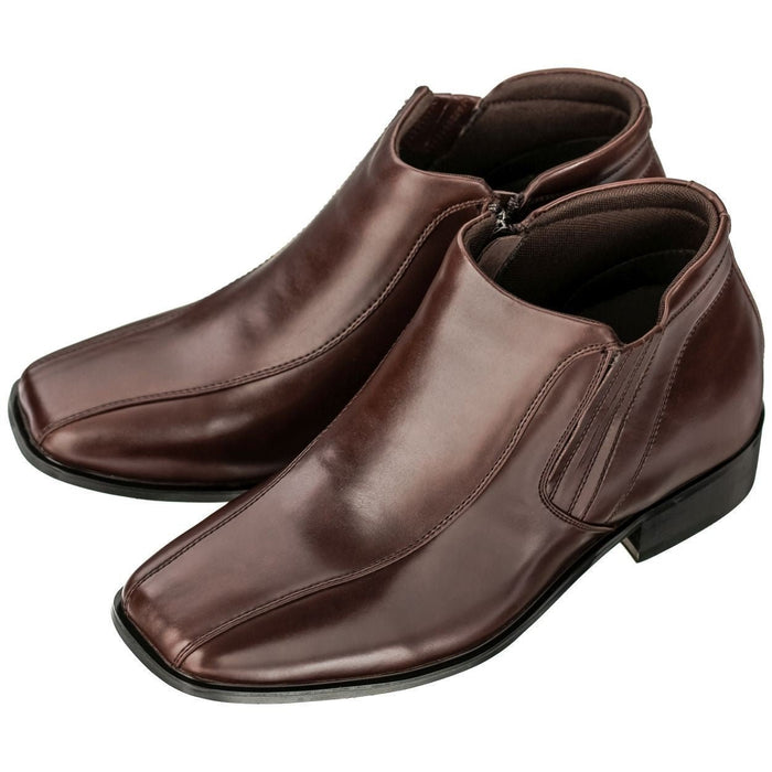 CALDEN Brown Leather Zipper Boots - 3.2 Inches - K99805-1 - SARTORO