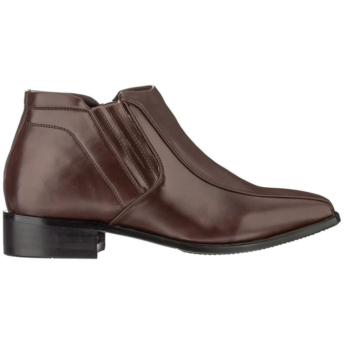 CALDEN Brown Leather Zipper Boots - 3.2 Inches - K99805-1 - SARTORO