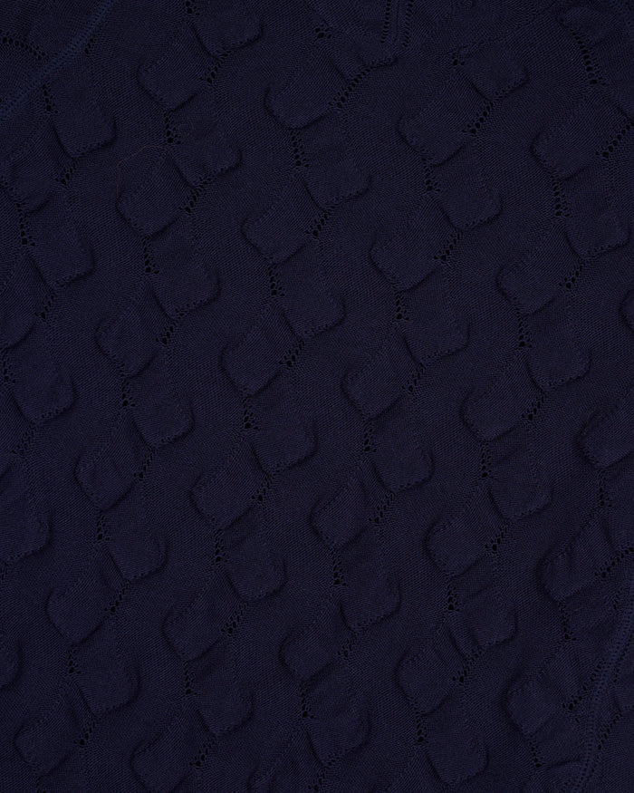 Bubble Knit Hoodie - Midnight Blue