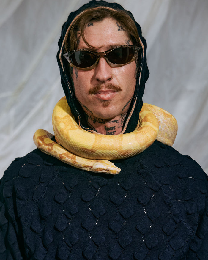 Bubble Knit Hoodie - Midnight Blue