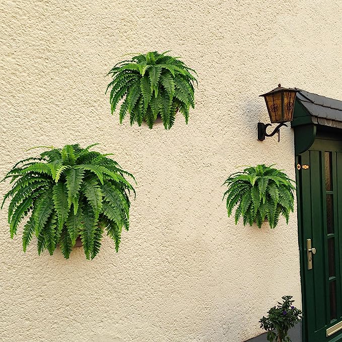 Bulk 2pcs 22 inches Tall Boston Fern Bush UV Resistant Plants for Outdoors Wholesale