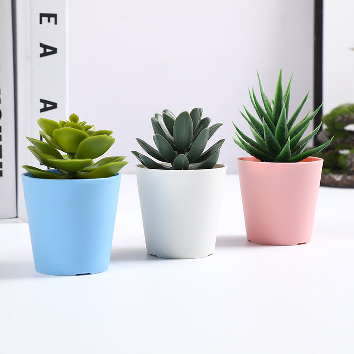 Bulk 3Pcs Artificial Succulent Plants Mini Potted Succulents in Vase Decor for Office Home Wholesale