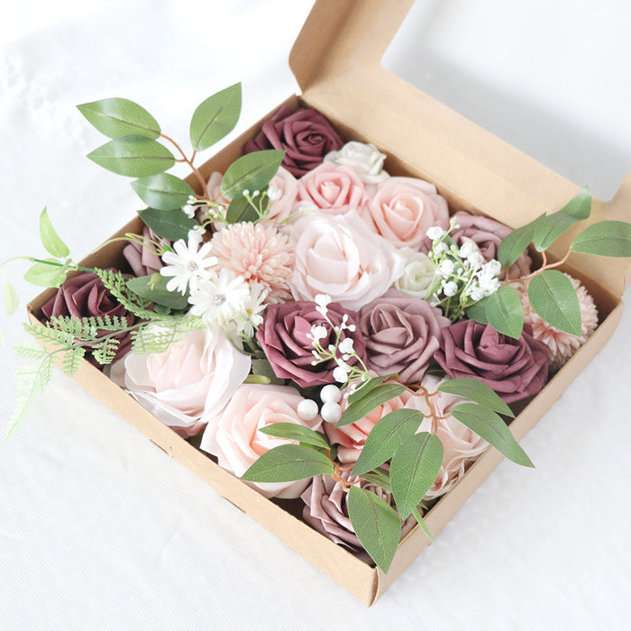 Bulk Artificial Flowers Wedding Faux Flowers Dusty Purple for Crafts Wholesale