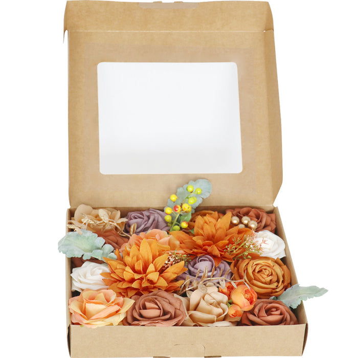 Bulk Artificial Flowers Wedding Faux Flowers Orange for Crafts Wholesale