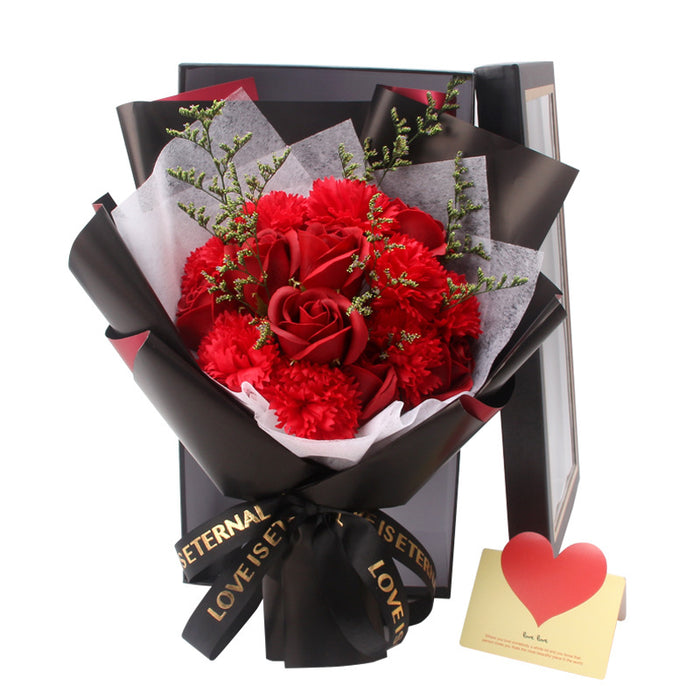 Bulk Artificial Soap Flowers Rose Mixed Carnation Bouquet Gifts for Her Wholesale
