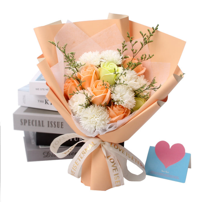 Bulk Artificial Soap Flowers Rose Mixed Carnation Bouquet Gifts for Her Wholesale