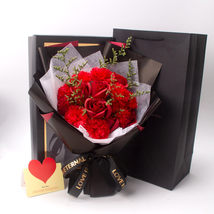 Bulk Artificial Soap Flowers Rose Mixed Carnation Bouquet Gifts for Her Wholesale