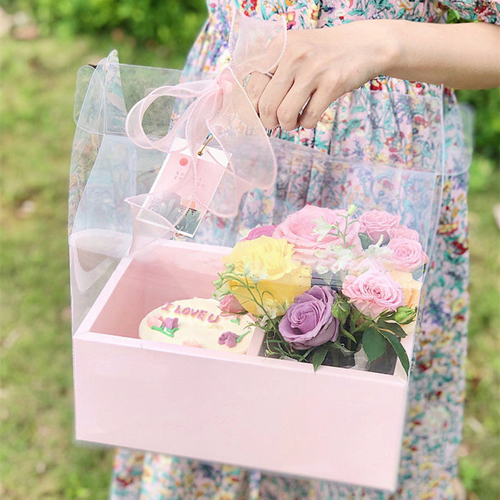 Bulk Flower Gifts Handle Box Two compartments DIY Gift Box Wholesale