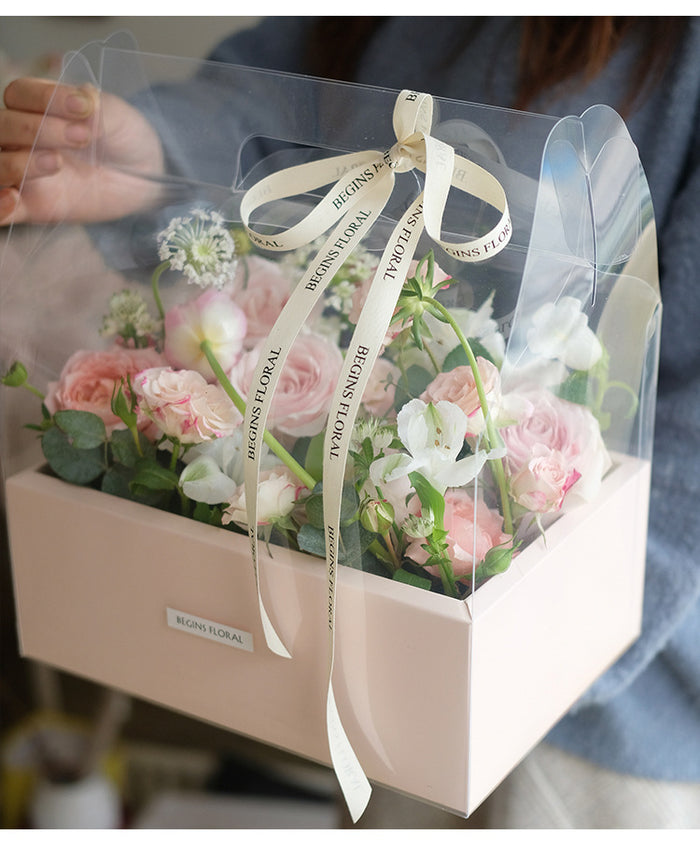 Bulk Flower Gifts Handle Box Two compartments DIY Gift Box Wholesale