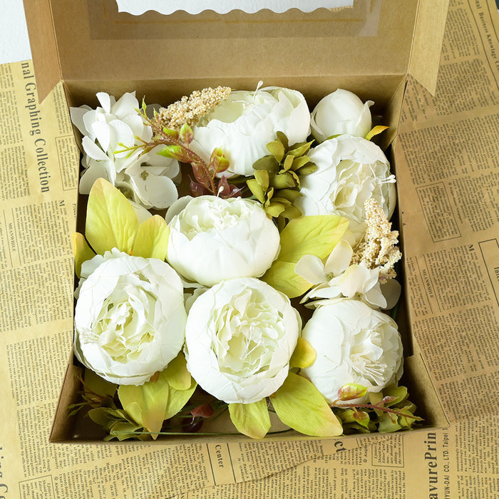Bulk Peony Silk Flowers Artificial Floral Box Set for DIY Wholesale