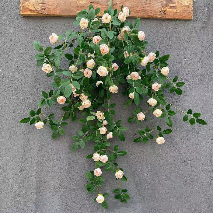 Bulk Rose Buds Hanging Flowers Garland Vine Silk Rose Artificial Flowers Hanging Wholesale