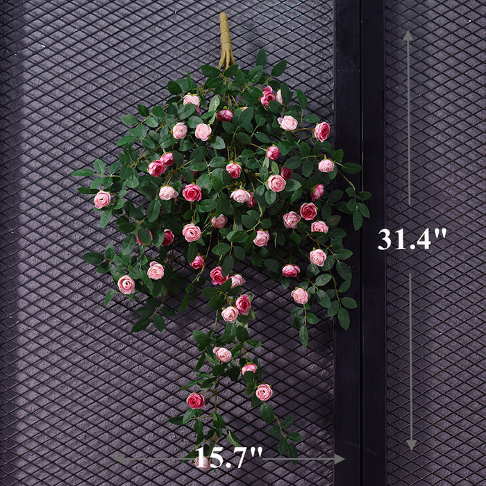 Bulk Rose Buds Hanging Flowers Garland Vine Silk Rose Artificial Flowers Hanging Wholesale