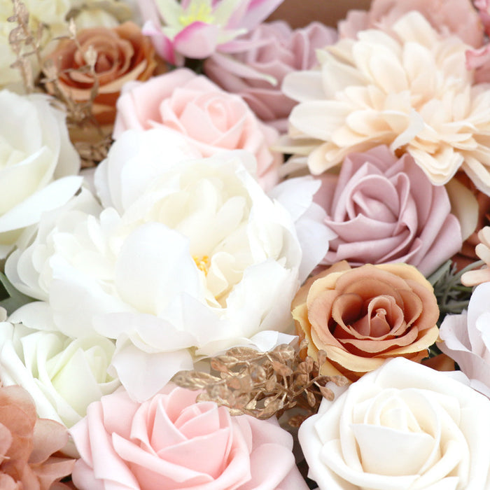 Bulk Roses Artificial Flowers Pink Bouquets Box Set for DIY Wholesale