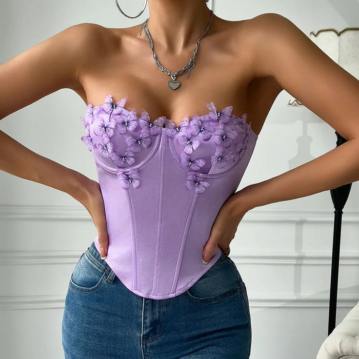 Butterfly Diamond Corset Top fashionnsio