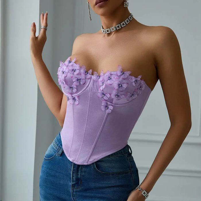 Butterfly Diamond Corset Top fashionnsio