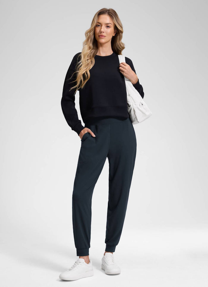 CRZ YOGA Women's Butterluxe Yoga High Rise Pocket Jogger 28" True Navy