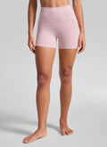 CRZ YOGA Women's Butterluxe Yoga High Rise No Front Seam Shorts 4'' Pink Haze
