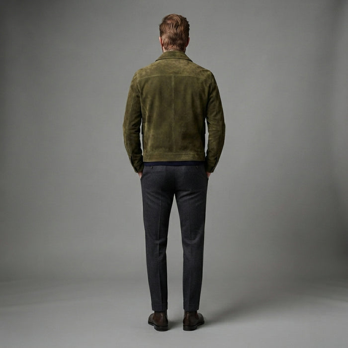 Buy Men's Green Classic Suede Jacket