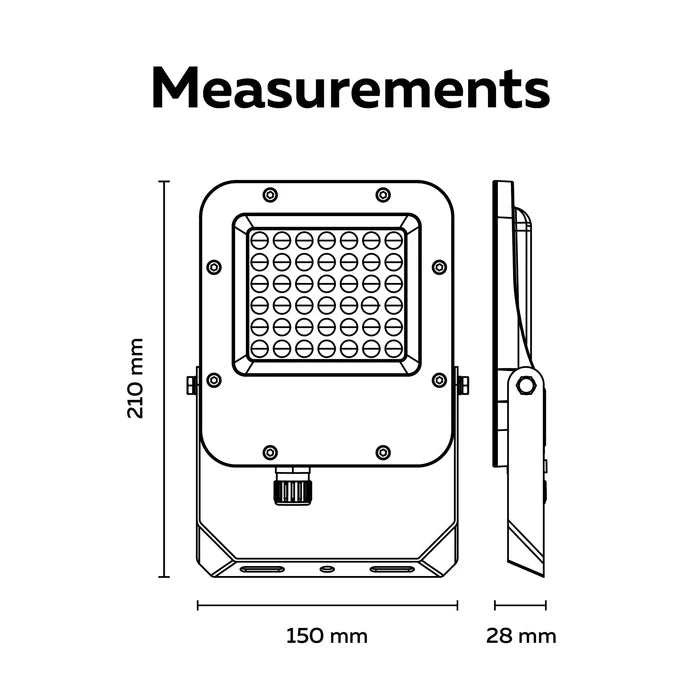 Calex LED Floodlight 30W - 4000K - IP65 - Grey