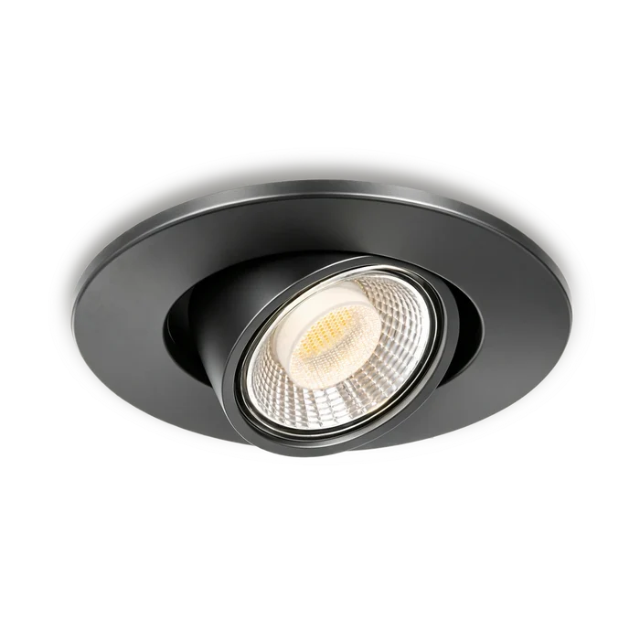 Calex Ultra-Thin Tiltable LED Downlight - 4CCT - Black