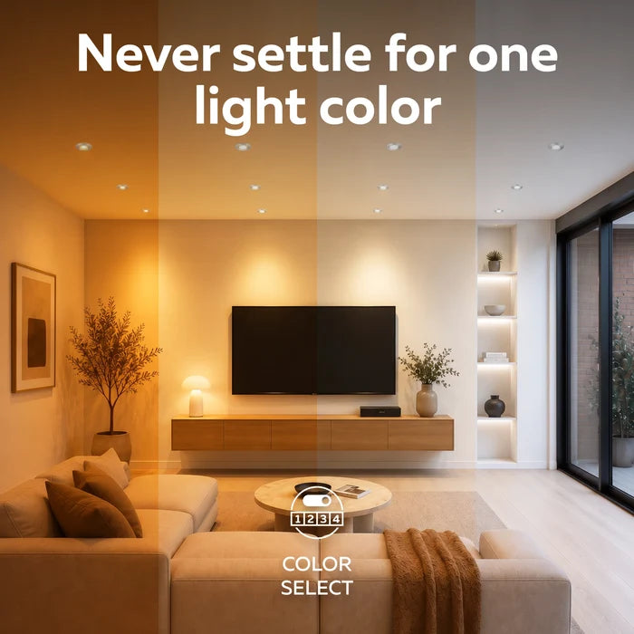 Calex Ultra-Thin Tiltable LED Downlight - 4CCT - Brushed Nickel