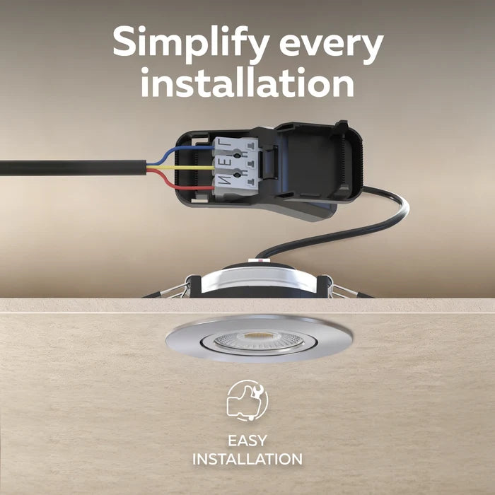 Calex Ultra-Thin Tiltable LED Downlight - 4CCT - Brushed Nickel