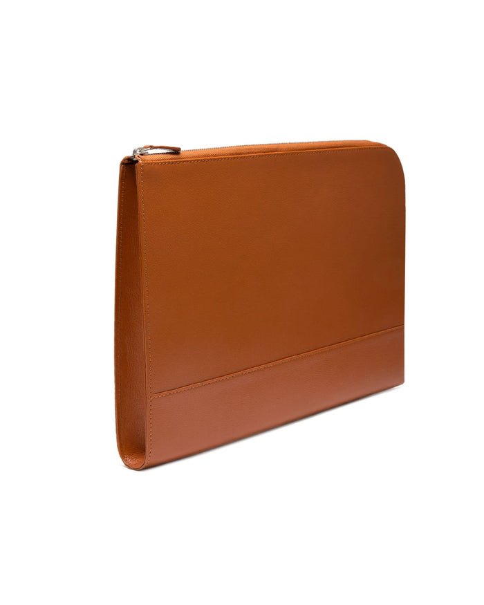Capra Large Zip Pouch Tan