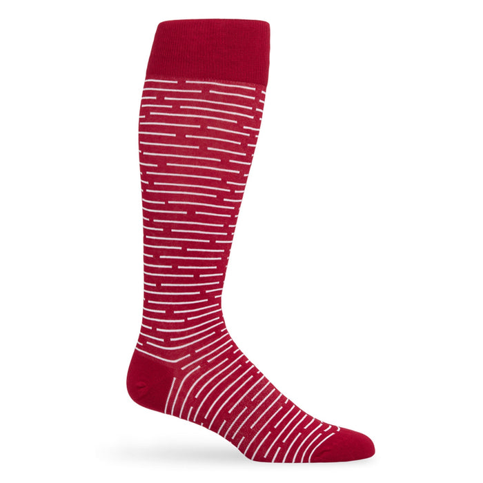 Cardinal Broken Stripe Dress Socks - SARTORO