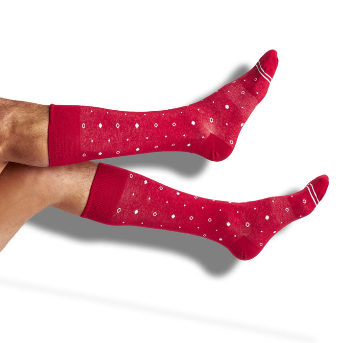 Cardinal / White Dress Socks 4 - Pack - SARTORO