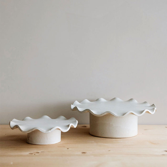 Ceramic Wave Pedestal Cake Stand