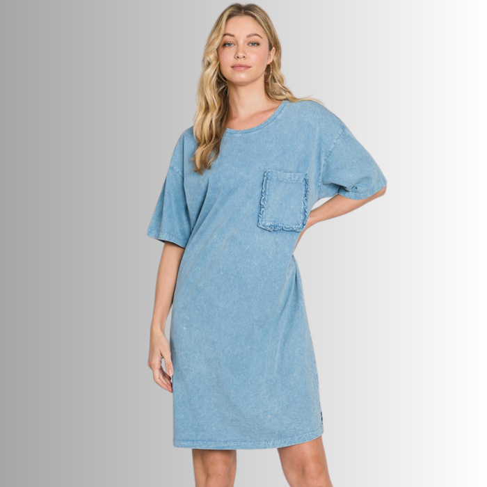 Charlee Shirt Dress Steele Blue for Effortless Style and Comfort - RFE Marketing Ventures