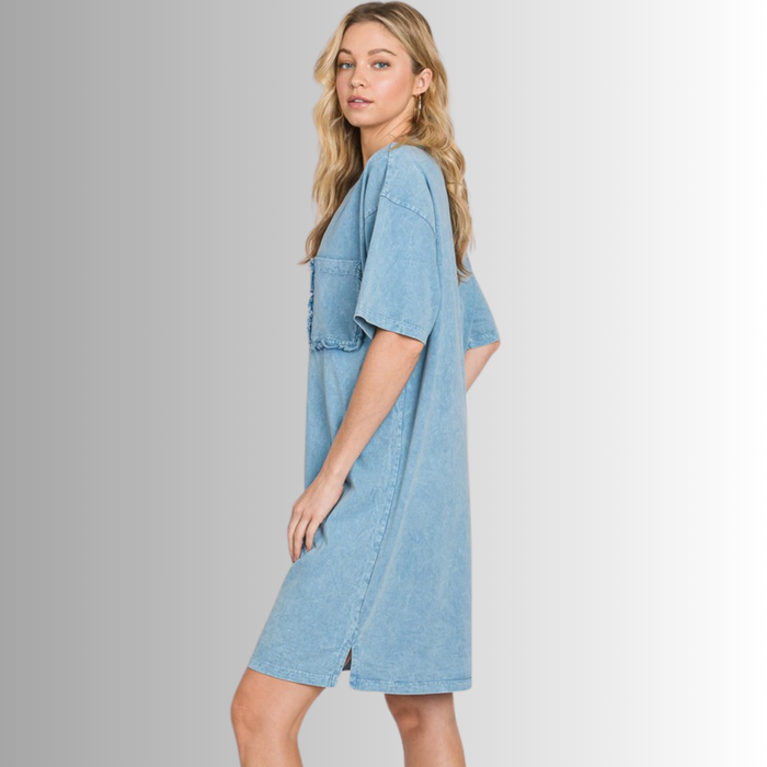 Charlee Shirt Dress Steele Blue for Effortless Style and Comfort - RFE Marketing Ventures