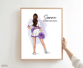 Cheerleader Portrait Print, Custom Digital Drawing - Hip Poms - Scrap Bits