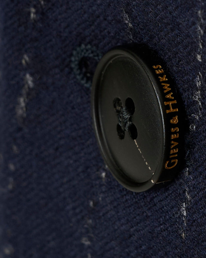 Churchill Suit Jacket Morse Code Flannel Navy