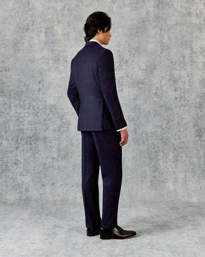 Churchill Suit Jacket Morse Code Flannel Navy