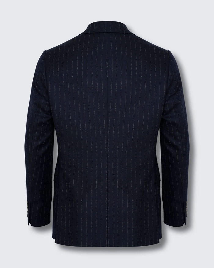 Churchill Suit Jacket Morse Code Flannel Navy