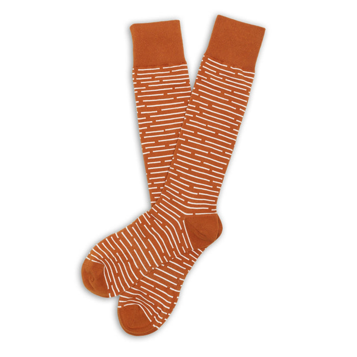 CiderOrange Broken Stripe Dress Socks - SARTORO