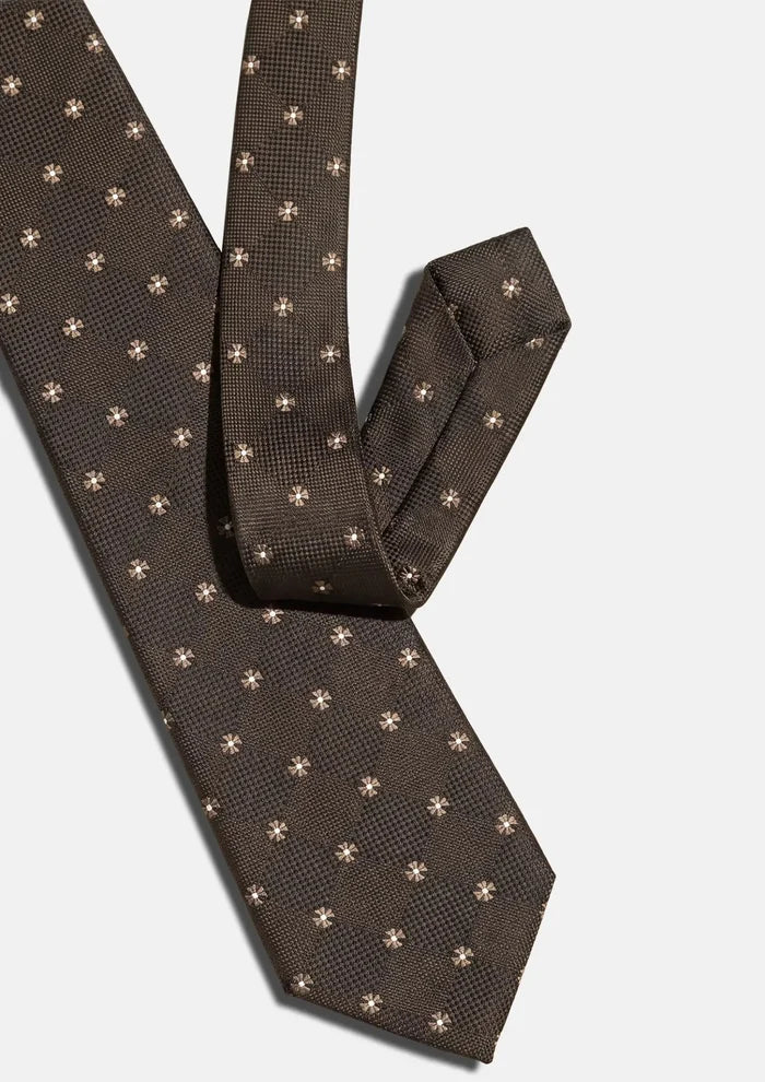 Classic Brown Patterned Tie - SARTORO