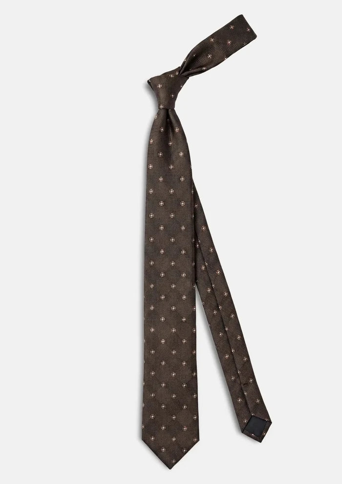 Classic Brown Patterned Tie - SARTORO