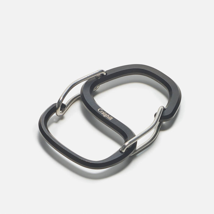 Coachwhip Carabiner Key Ring, Vapor Black