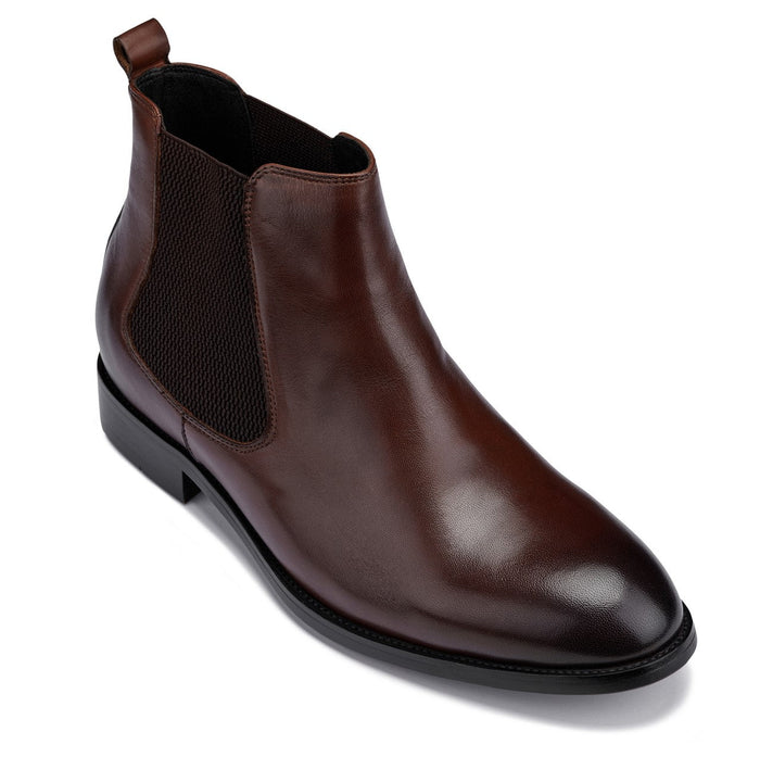 Coffee Brown Chelsea Boots - 2.8 Inches Taller - SARTORO