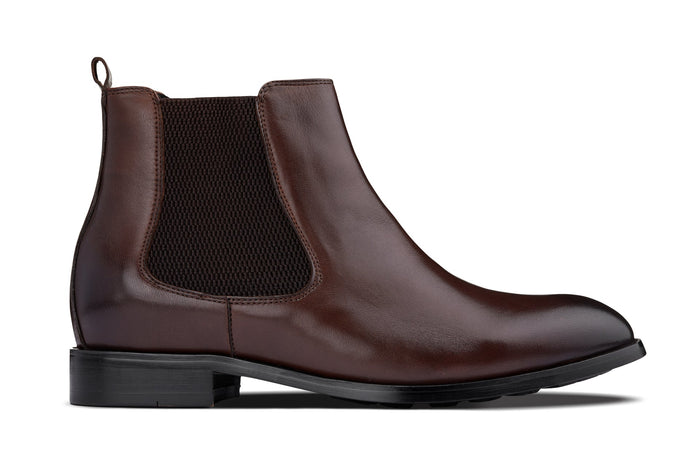 Coffee Brown Chelsea Boots - 2.8 Inches Taller - SARTORO