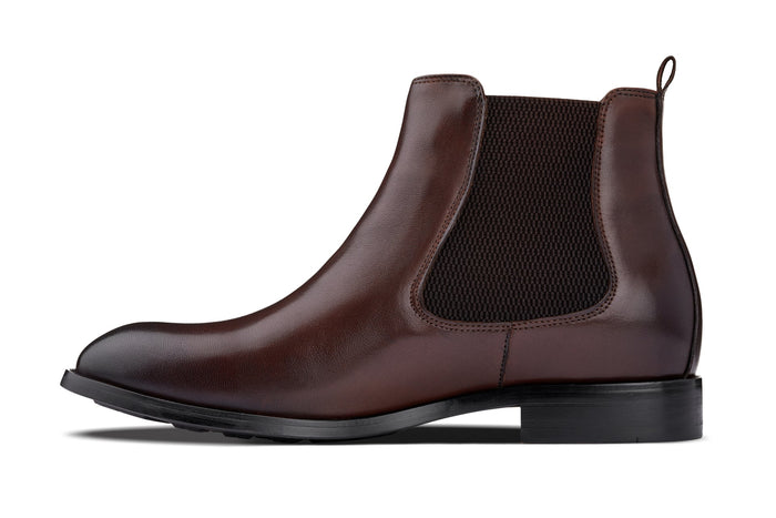 Coffee Brown Chelsea Boots - 2.8 Inches Taller - SARTORO