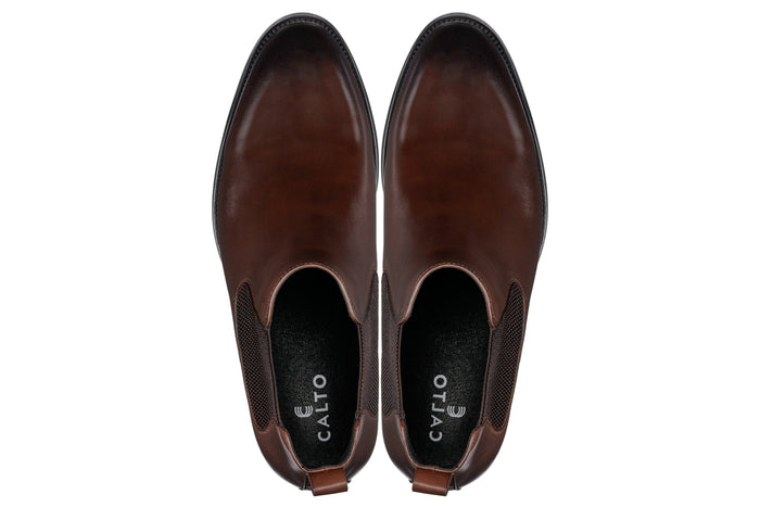 Coffee Brown Chelsea Boots - 2.8 Inches Taller - SARTORO