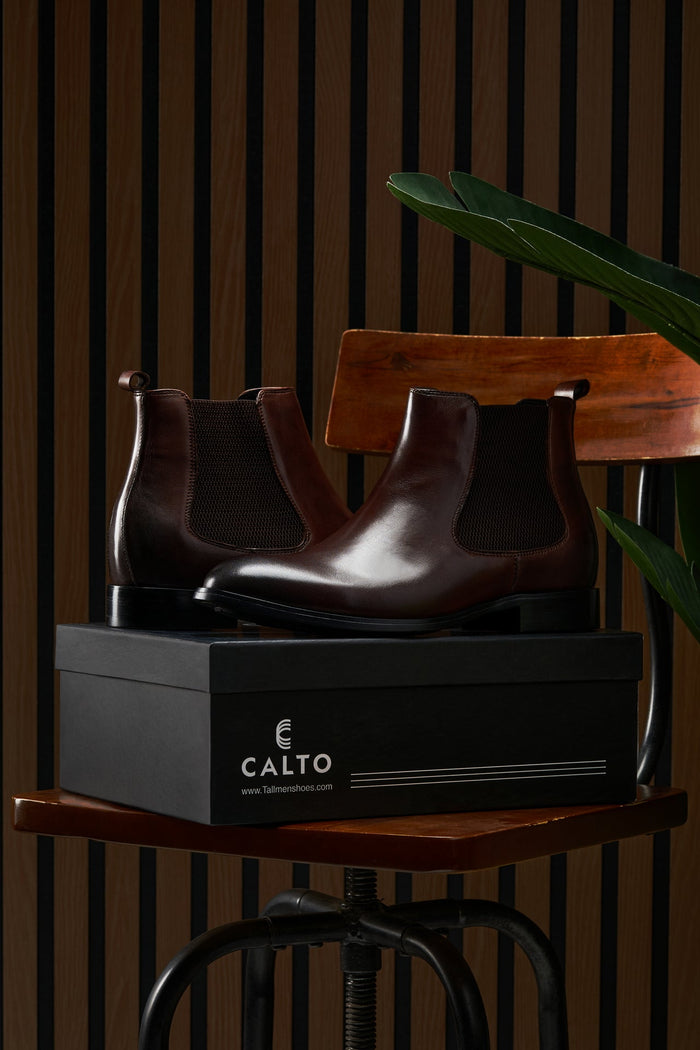Coffee Brown Chelsea Boots - 2.8 Inches Taller - SARTORO