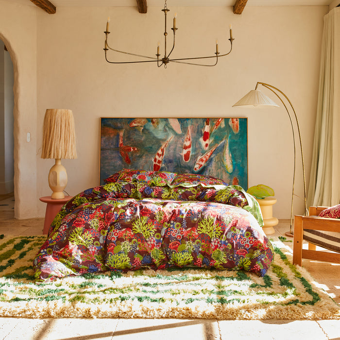 Cora Cotton Quilt Cover - Garnet Queen