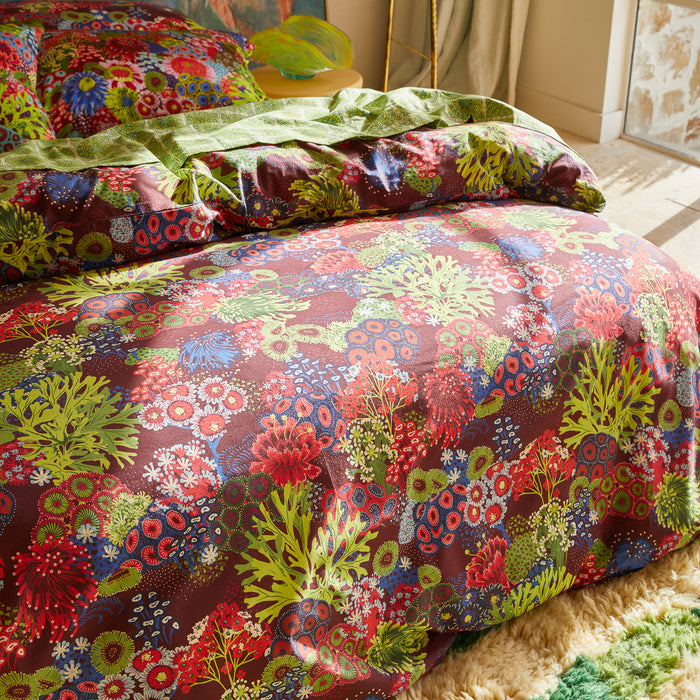 Cora Cotton Quilt Cover - Garnet Queen