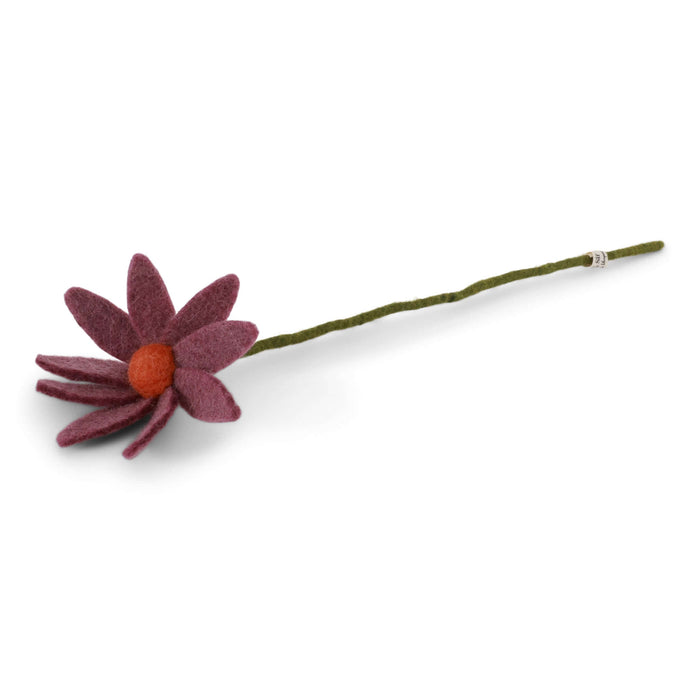 Gry & Sif light purple felt cosmos flower, handmade from 100% New Zealand wool, fair trade certified.