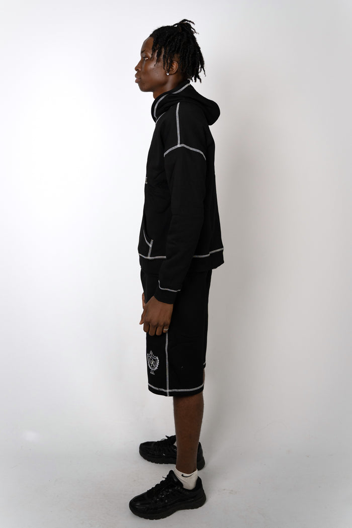 Crest Stitch Hoodie - Black